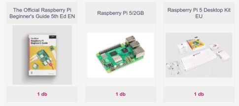 Raspberry Pi 5 Desktop Kit EU - Raspberry PI5 2GB alaplappal, ajándék Beginners Guide 5. 