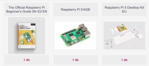 Raspberry Pi 5 Desktop Kit EU - Raspberry PI5 4GB alaplappal, ajándék Beginners Guide 5. 