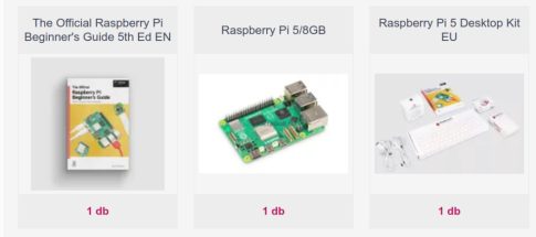 Raspberry Pi 5 Desktop Kit EU - Raspberry PI5 8GB alaplappal, ajándék Beginners Guide 5. 