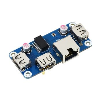 Ethernet / USB HUB HAT Raspberry Pi Zero alaplapokhoz, 1x RJ45, 3x USB 2.0