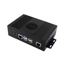   Aluminium ház ipari felhasználásra Raspberry PI 5-höz beépített PCIe bővítőmodullal, PCIe Gigabit Ethernet interfésszel