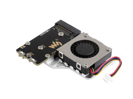 PCIe to M.2 adapterkártya (E) Raspberry Pi 5-höz, hűtőventilátorral, kompatibilis a 2242 / 2230 méretű NVMe M.2 SSD-vel, nagy sebességű olvasás/írás, Raspberry Pi 5 NVMe